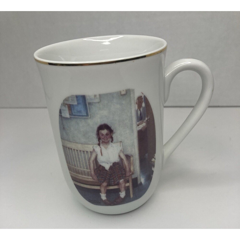 Norman Rockwell Coffee Cup Mug The Saturday Evening Post 1986 The Shiner 8 Oz